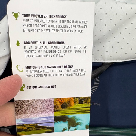 ZERO RESTRICTION THE PLAYERS HOODED OLIVIA JACKET in STORM/WHITE - Picture 15 of 16